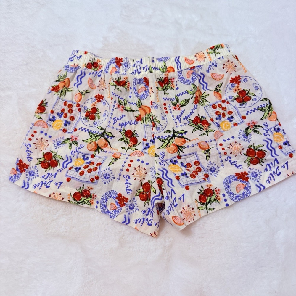 Vinyl Threads short colorful Mediterranean fruit print Lightweight Comfortable M - Picture 2 of 4
